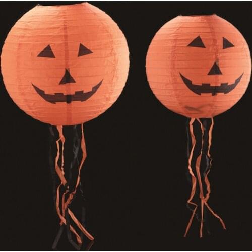 Halloween Paper Lanterns Halloween Hanging Decorative Pumpkin Lantern Witch Spider Bat Skeleton For Halloween Party Decor