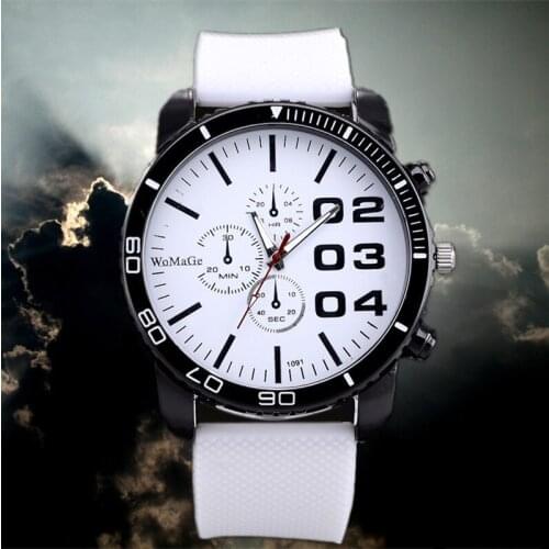 WoMaGe Top Brand Fashion Quartz Mens Watch Hot Sale High Quality Men Analog New Design Male Clock Silicone Band Watches Gift