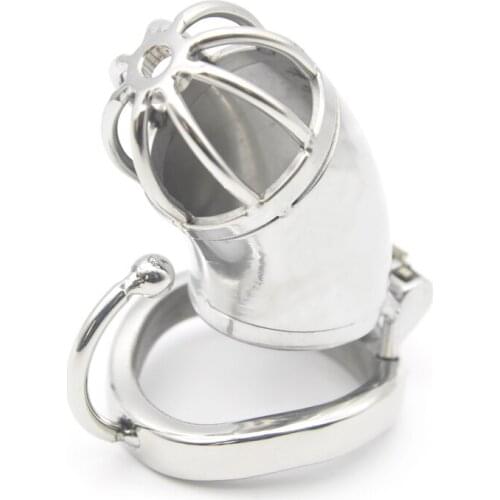 For Male Penis Captivity Sex Training Stainless Steel Male Chastity Large Cage with Base Arc Ring Devices C278