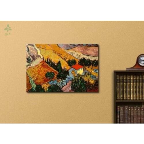 Valley With Ploughman Seen From Above By Vincent Van Gogh Canvas Print Wall Art Famous Painting Reproduction