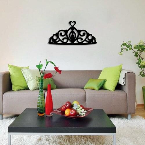 Elegant Stylish Appearance Princess Crown Wall Room Home Accessory Wooden Table 50x24cm