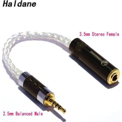 Haldane 10cm Carbon fiber 2.5mm TRRS Balanced Male to 3.5mm Stereo Female Audio Adapter Cable For AK240 AK380 AK320 DP-X1 DP-X1A
