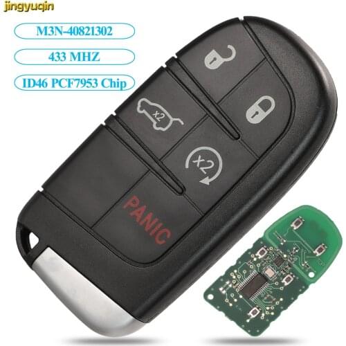 Jingyuqin Remote Car Key 433MHz ID46 Chip For DODGE Chrysler JEEP Grand Cherokee M3N-40821302 M3N-40821302 5 Buttons
