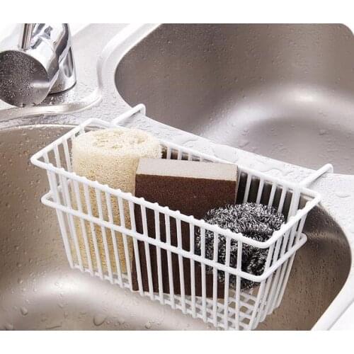 Kitchen Accessories Iron Sink Drainer Shelf Washing Brush Storage Rack Sponge Drainer Organizer