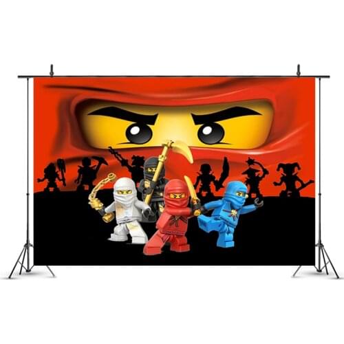 Legoing Ninjagoing Theme Party Backdrop Ninja Super Hero Boy Birthday Party Decoration Photo Studio Photography Background Props
