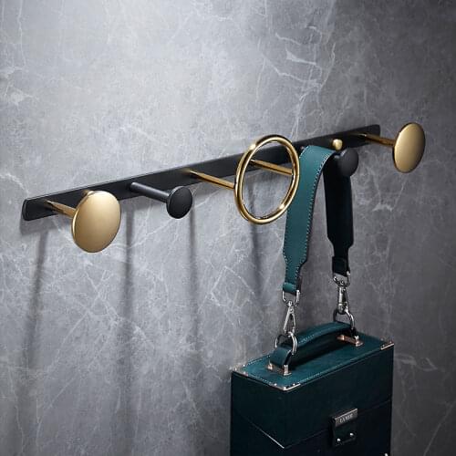 Europe Style Copper Robe Hook Key Holder Golden Bathroom Accessories Towel Clothes Hook Coat Hanger Vintage Wall Hooks WF-25032