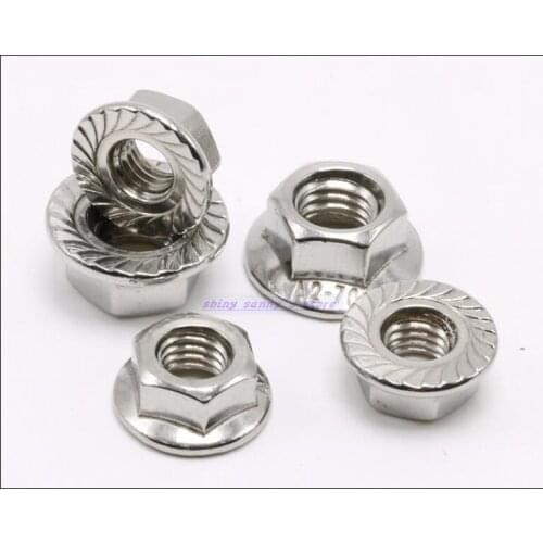 Metric Thread DIN6923 M3 M4 M5 M6 M8 M10 M12 M14 304 Stainless Steel Hex Flange Nut Hexagon Nut A2-70 Brand New