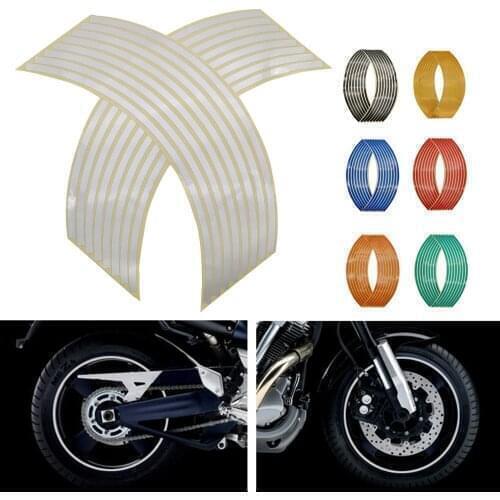 Motorcycle Wheels Stickers Decoration Stripe 3D Reflective Rim Sticker For Honda CRF 250 450 X 230F XR 230 250 400 125 CRM250R