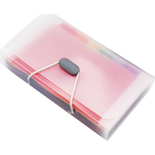 New Office A6 Expanding File Folder Wallet Organ Bag 13 Layer Rainbow Hang Rope Type Filing Products