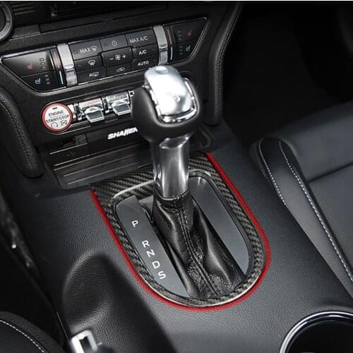 For Mustang Gear Stick panel Trim Carbon Fiber Shift lever panel Decoration Fit ford mustang Accessories 2015-2021 Car styling
