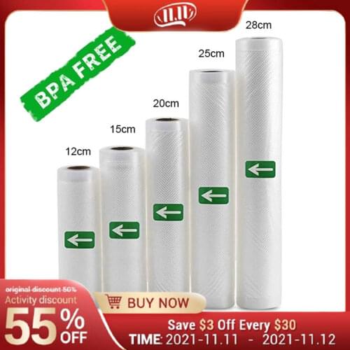 Vacuum Sealer Bags Rolls for Food Saver Storage,Sous Vide Preservation Fresh Fridge Vac Storage Bags BPA Free Food Sealer Bag