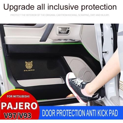 For Mitsubishi Pajero V97V93 12-18 Door Protection Anti Kick Pad Car Styling PU Leather Protective Stickers Interior Accessories