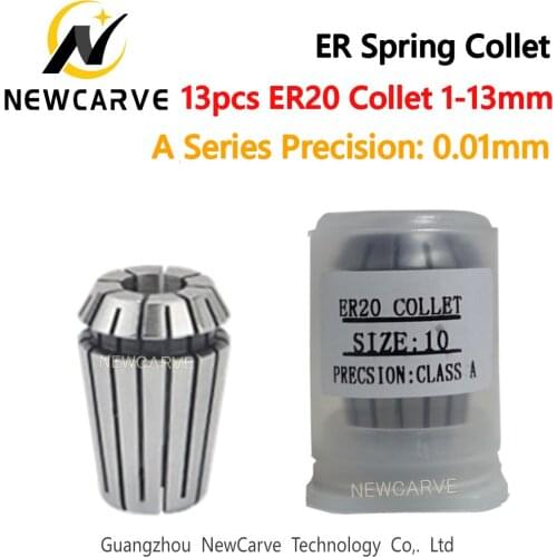 Spring Collet ER20 13pcs-Set 0.01MM Precision From 1 Mm To 13 Mm For CNC Milling Lathe Tool And Spindle Motor NEWCARVE