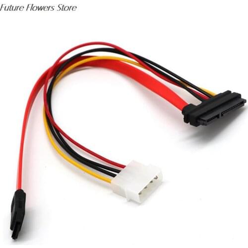 SATA Combo 15 Pin Power and 7 pin Data Cable 4 pin Molex to Serial ATA Lead