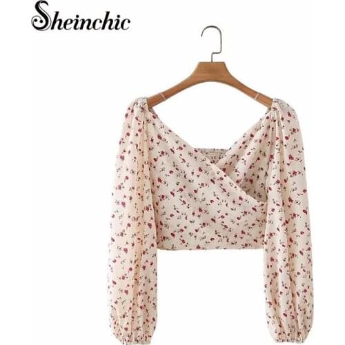 Блузки с принтом Sheinchic China At AliExpress