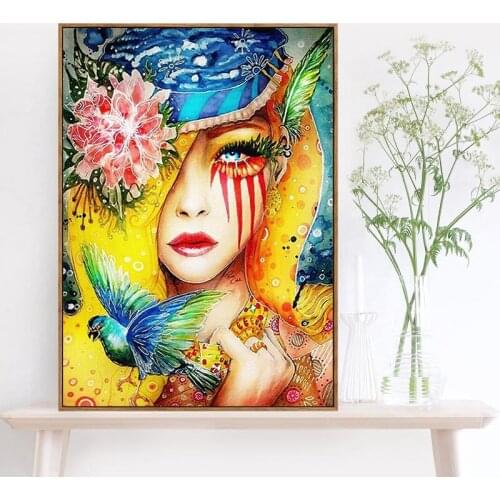 Modern Fashion Woman Picture Prints On Canvas Girl Room Decoration Poster Paintings for Interior Frameless Wall Art