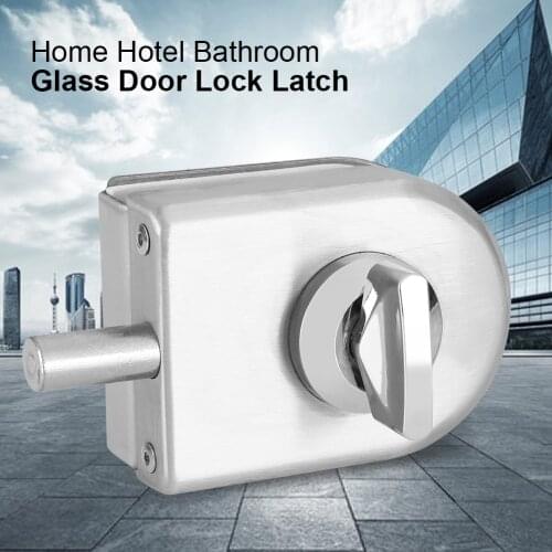 Stainless Steel Glass Door Lock Latch Rotary Knob Open/Close 10~12mm Glass Swing Push Sliding Door Lock w/ Keys Bathroom lockers