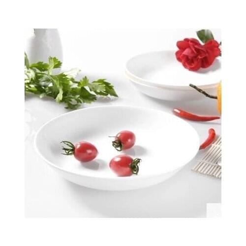 The white bone china plate rice dish plate household porcelain ceramic disc creative Boiled dumplings