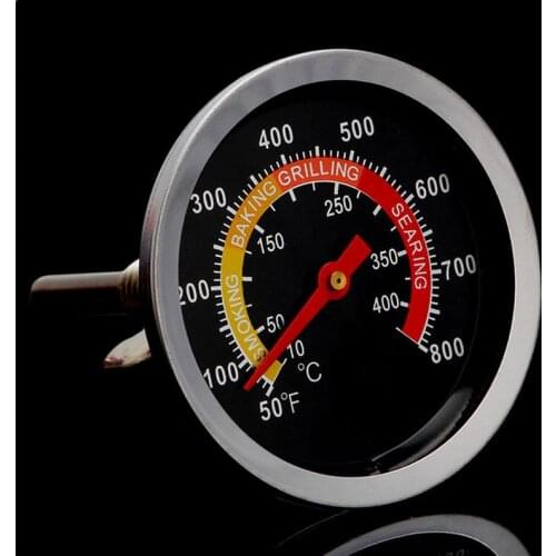 Thermometer Bbq Smoke Grill Oven Temperature Gauge 400 Degrees Accessories Celsius Outdoor 8K-1 Stainless Thermometer Camp B4W3