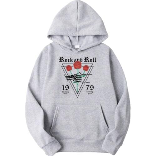 New Womens Casual Hoodie Autumn Loose Rose Printing Pullover Women and Men Hooded Comfortable Clothes Oversize for Female