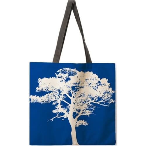 Womens beach bag foldable shoulder bag shopping bag tree of life print tote bag linen casual tote bag reusable
