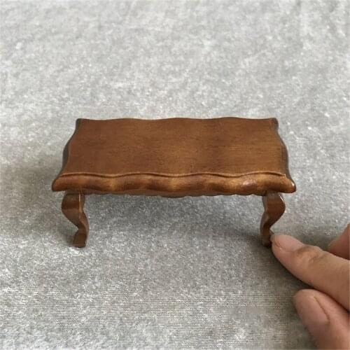 1:12 wooden miniature tea table for dolls mini furniture toys dollhouse pretend play toy for girls gifts children collection new