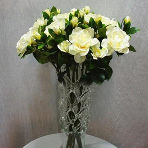 1Pc 3 Heads Fashion Artificial Gardenia Flower Wedding Party Bouquet Home Decor Gardenia Holiday Party Home Decoration