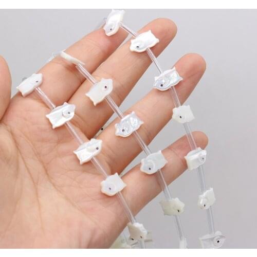 Natural Sea Shell Animal-shaped Beads White Mother of Pearl Pig Pendant for Jewelry Making DIY Necklace Bracelet Earrings 15Pcs