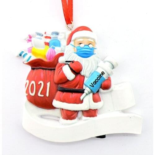 2021 New Christmas Pendant Personalized Isolation Period Santa Claus Pendant Christmas Tree Resin Pendant Decoration