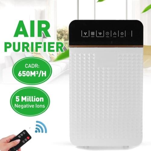 220V EU Air Purifier HEPA Filter Negative Ion Air Cleaner Remove Formaldehyde PM2.5 Smoke Dust Automatic Monitors Remote Control