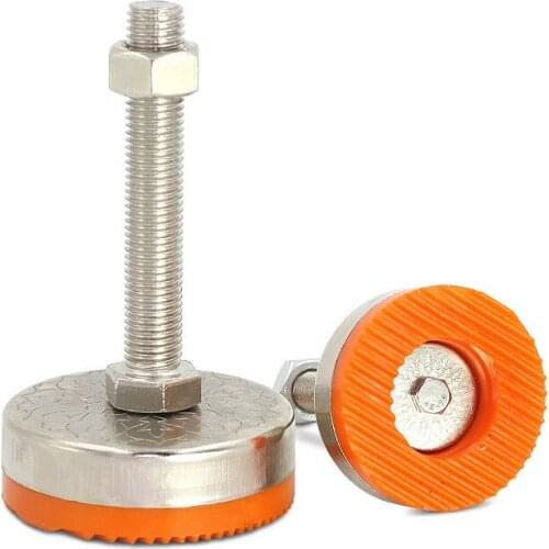 4PCS/LOT M10/M12 Adjustable Foot Cups Base Dia. 50MM TPU Anti-skid Base Length 60/80/100MM Articulated Lathe Leveling Foot Cups