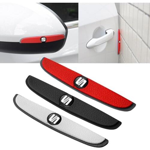 4Pcs Rubber Anti-Collision Strip Car Door Rearview Mirror Protector Stickers For Seat Leon Ibiza Ateca Sportcoupe Altea Alhambra