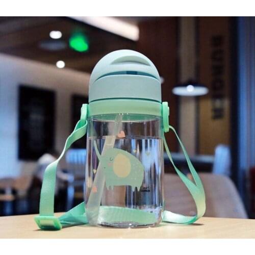 420ml Suction Feeding Bottles Cups for Babies Kids Outdoor Drinking Bottle Infant Children Training Straw Solid Feeding Bottle