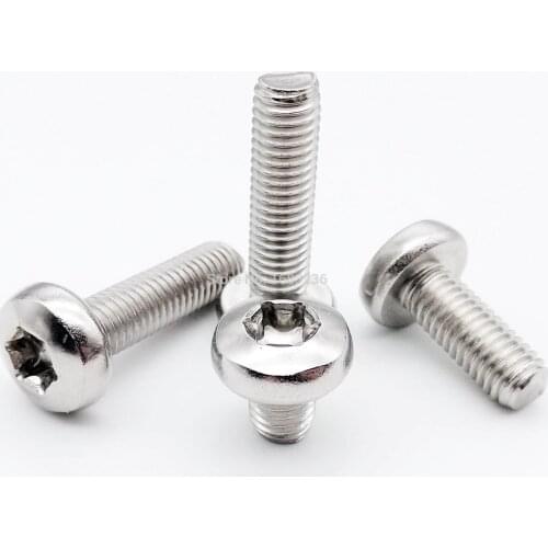 10/50pcs High Quality M2 M2.5 M3 M4 M5 M6 304 A2-70 stainless steel GB2672 Six-Lobe Torx Pan Head Screw Six Lobe Round Head Bolt