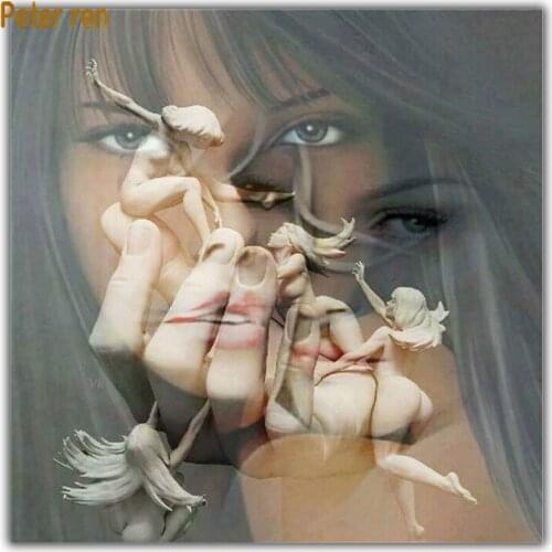 5D Diamond painting cross stitch portrait 3d Square\Round diamond mosaic Full Diamond embroidery "Beauty in the hands of angels"