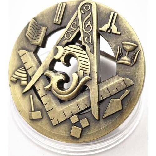 US American Fraternal Order Coin Collection Art Souvenir Crafts Gifts Collectible Masonic hollowing out commemorative coins
