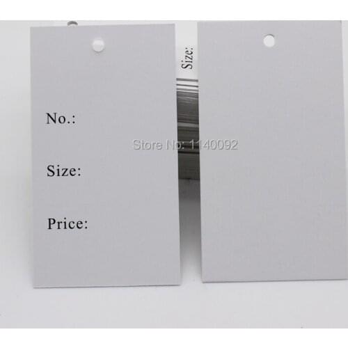 Free shipping stock clothing price paper tag/garment size label/hang tag printing/custom clothing tag/DIY blank tag 200 pcs/lot