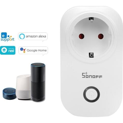 SONOFF S20ITEAD Wifi Wireless Remote Control Socket Charging Adapter Smart Home Power Socket UK Works with Alexa&for Google Home