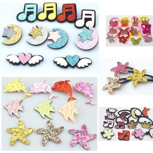 Glitter Star Cute Crown Rabbit Heart Pattern Felt Fabric Patch DIY Gifts Bags Shoes Cloth Books Appliques Wedding Decoration