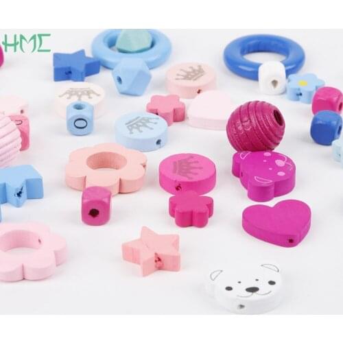 High Quality Mixed Color Multi-pattern Natural Wooden Spacer Beads for Jewelry Making Necklace Bracelet Earrings Craft Kids Toy
