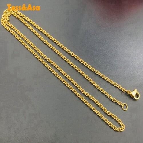 3pcs Stainless Steel Chain pendant Necklace Gold Silver Station Chain Satellite Chain 1.6mm Flat Oval Link Chain 24/26/28 Inches