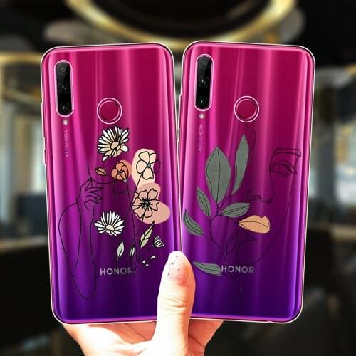 Woman Flowers Lines Art Phone Case For Capa Huawei Honor 10i 20i 30i 9 10 20 30 10X Lite Pro 9X 8X Fundas Soft Silicone Cover