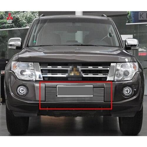 For Mitsubishi Pajero 2012 2013 2014 2015 High quality stainless steel Front Grille Around Trim Racing Grills Trim Car-styling