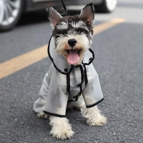 Pet Dog Raincoat Jumpsuit Waterproof Clothing Hooded Slicker Poodle Bichon Schnauzer Dog Clothes Rain Jacket Outfit Dropshipping