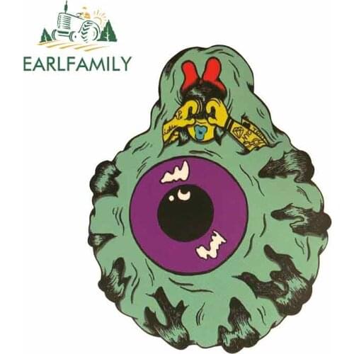 EARLFAMILY 13cm x 10cm Green Machine Eyeball Skateboard Laptop Guitar Decals Waterproof Car Stickers