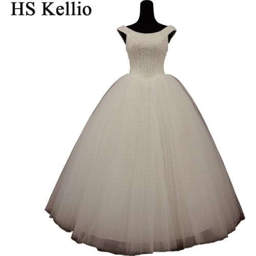 HS Kellio Off Shoulder Chic Beaded Wedding Gown 2019 Vestido De Novias Princess Bridal Dresses Ball Gown