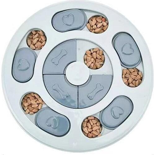 Dog Food Slow Feeding Disc Anti-Choking Round Feeder Plastic Interactive Puzzle Toy