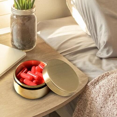 2021 new Storage Box Round Compacted Retro Style Multifunctional Brass Outdoor Waterproof Organizer for Jewelry wholesale