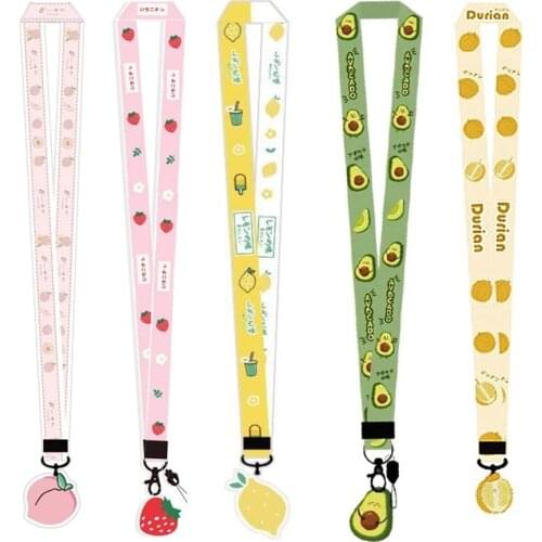 Cute Fruit Mobile Phone Straps Long Lanyard ID Card USB Badge Holder Keychain Lanyards Neck Straps for iPhone Xiaomi Samsung