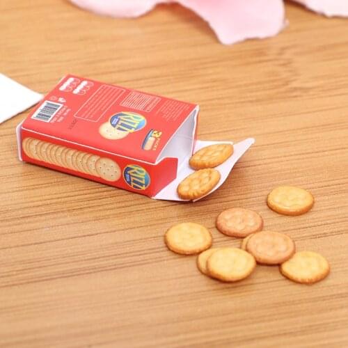 2pcs Mini 1/6 Scale Miniature Dollhouse Cookies with Boxes Pretend Play Food Kitchen Toys